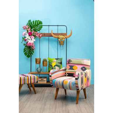 Bosie Safira Botanical Hair on Leather Cushion