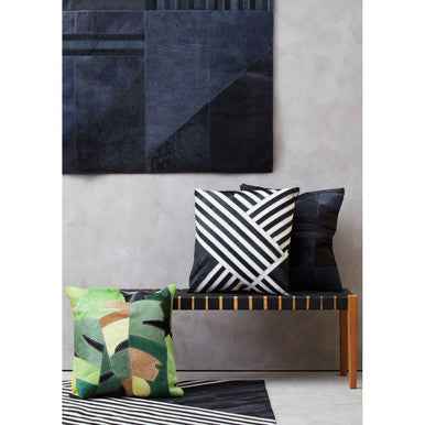 Bosie Safira Botanical Hair on Leather Cushion