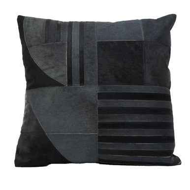 Bosie Safira Black And Grey Hair on Leather Cushion
