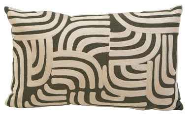 Bosie Ozella Natural And Green Rectangular Cushion