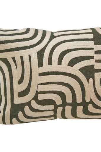 Bosie Ozella Natural And Green Rectangular Cushion