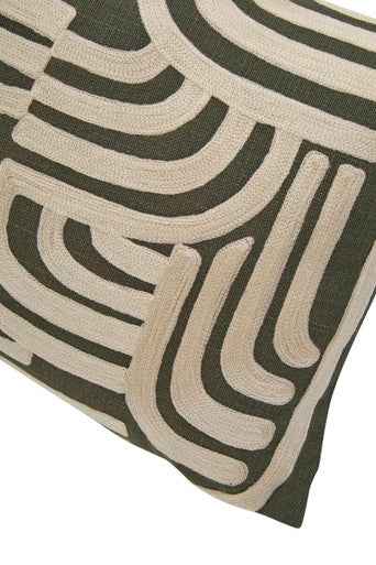 Bosie Ozella Natural And Green Rectangular Cushion