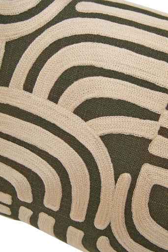 Bosie Ozella Natural And Green Rectangular Cushion