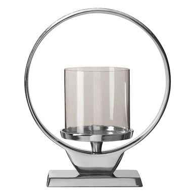 Cirqua Small Silver Finish Candle Holder
