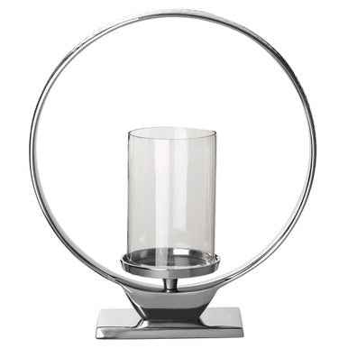 Cirqua Medium Silver Finish Candle Holder
