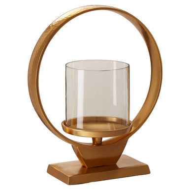 Cirqua Small Gold Finish Candle Holder
