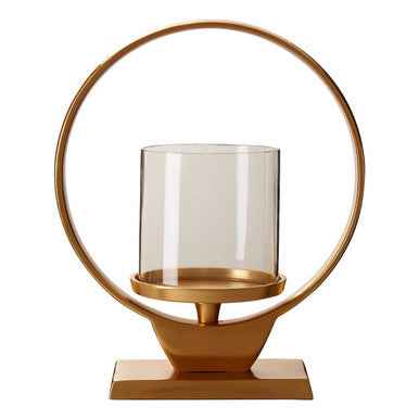 Cirqua Small Gold Finish Candle Holder