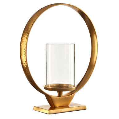 Cirqua Medium Gold Finish Candle Holder