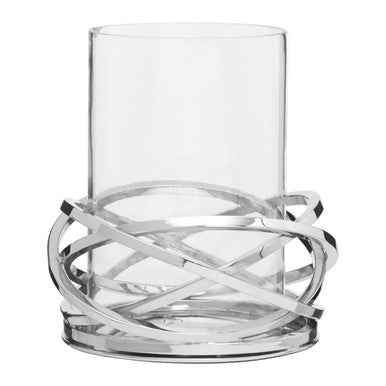 Luna Twist Small Silver Finish Candle Holder