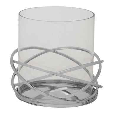 Luna Twist Large Silver Finish Candle Holder