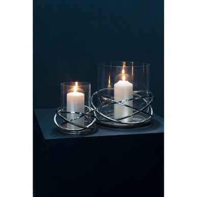 Luna Twist Large Silver Finish Candle Holder