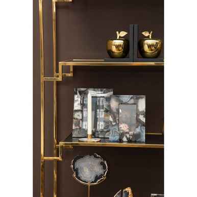 Bowerbird Agata Grey Agate Candle Holder