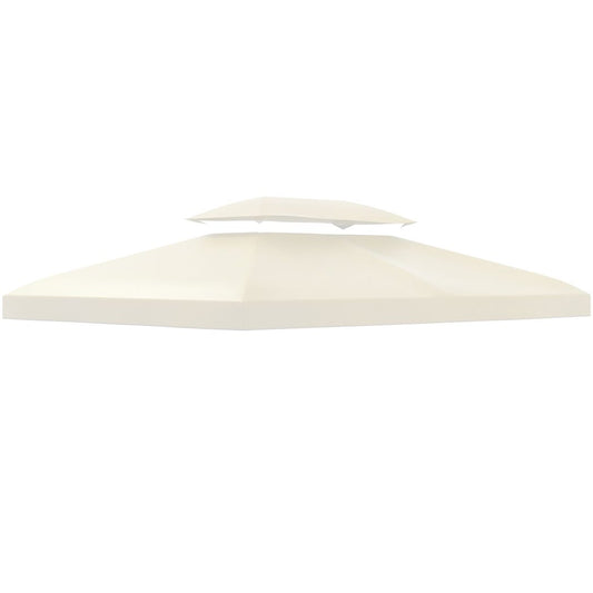 Outsunny  3x4 m 2-Tier Waterproof Gazebo Replacement Top-Cream-White Cream 4 x 3 m