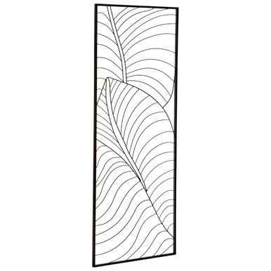 Trento Large Black Leaf Design Wall Art