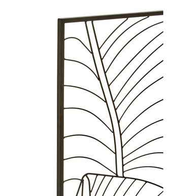Trento Large Black Leaf Design Wall Art