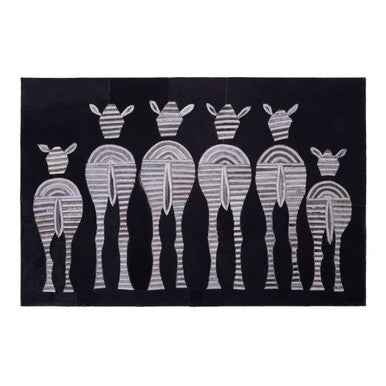Safira Leather Patchwork Zebra Wall Art