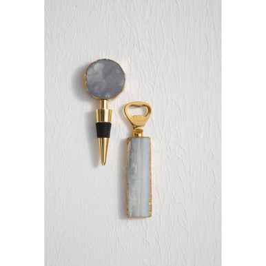 Bowerbird Agata Natural Bottle Opener And Stopper Set