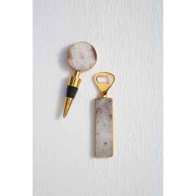 Bowerbird Agata Grey Bottle Opener And Stopper Set