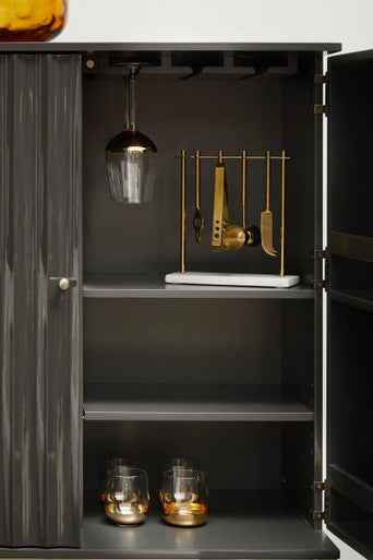 Omari Marble And Gold Finish Bar Tool Stand