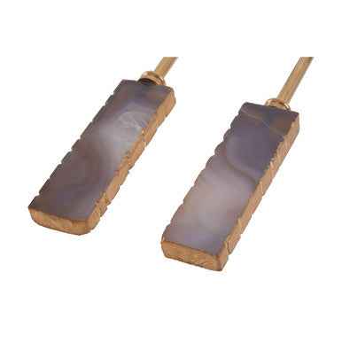 Bowerbird Agata Grey And Gold Serving Set