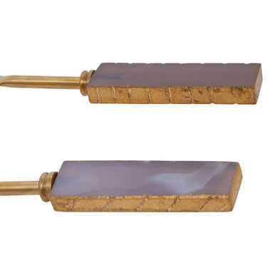 Bowerbird Agata Grey And Gold Serving Set