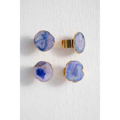 Bowerbird Blue Agate Napkin Rings