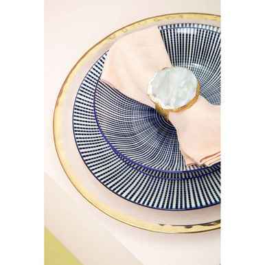 Bowerbird Agata Grey And Gold Napkin Rings