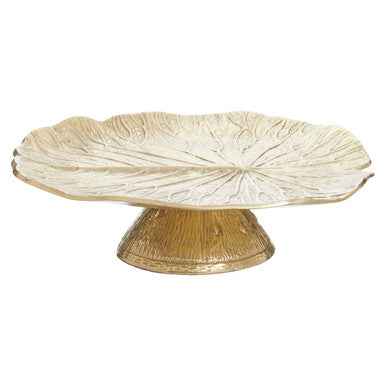 Salma Gold Finish Lotus Leaf Cake Stand