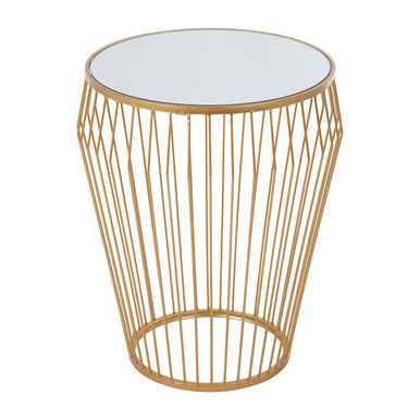 Avantis Round Side Table With Gold Polished Frame