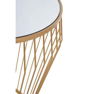 Avantis Round Side Table With Gold Polished Frame