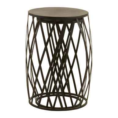 Avantis Set Of 2 Black Metal Round Side Tables