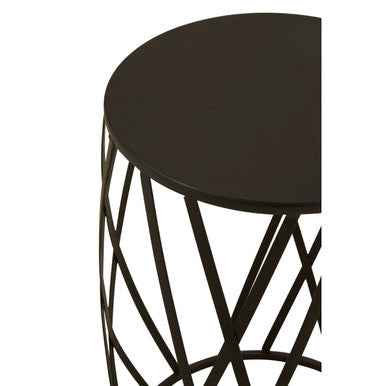 Avantis Set Of 2 Black Metal Round Side Tables