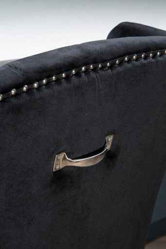 Kensington Townhouse Black Velvet Dining Chair with Dark Legs