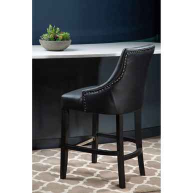 Kensington Townhouse Charcoal Leather Effect Bar Chair