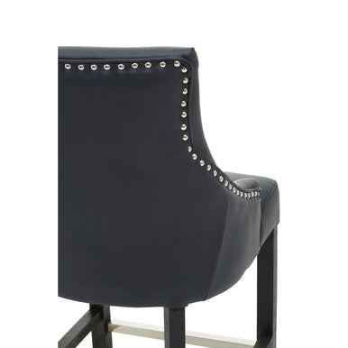 Kensington Townhouse Charcoal Leather Effect Bar Chair