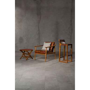 Kendari Chair With Brown Plain Leather