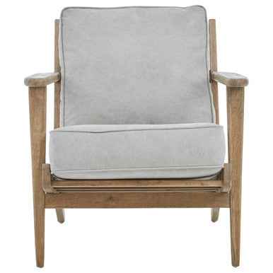 Harry Grey Linen oak frame Armchair