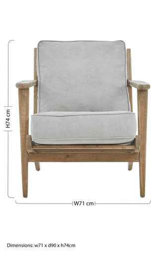 Harry Grey Linen oak frame Armchair