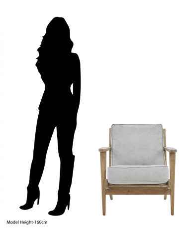 Harry Grey Linen oak frame Armchair