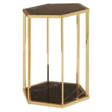 Piermount Black And Gold Finish End Table