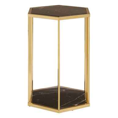 Piermount Black And Gold Finish End Table