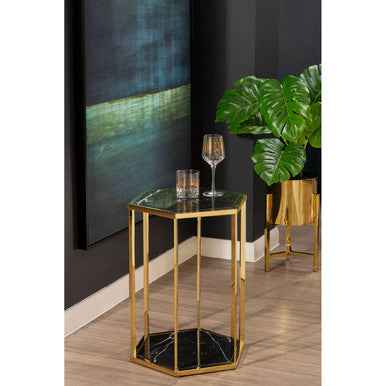 Piermount Black And Gold Finish End Table