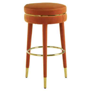 Manhattan Orange Velvet Bar Stool