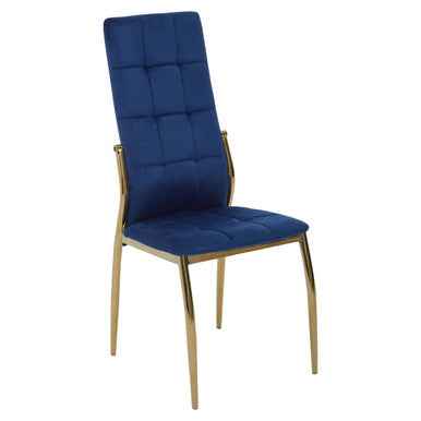 Tamzin Blue Velvet High Back Dining Chair