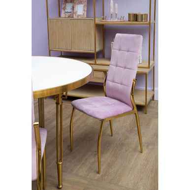 Tamzin Pink Velvet High Back Dining Chair