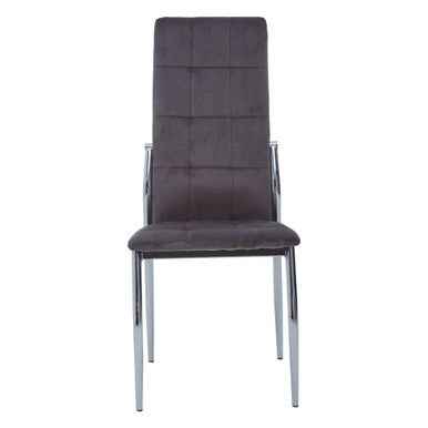 Tamzin Grey Velvet High Back Dining Chair