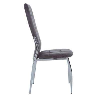Tamzin Grey Velvet High Back Dining Chair