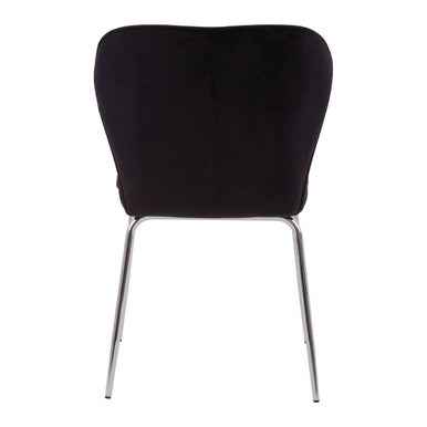 Tamzin Curved Black Chrome Finish Dining Chair