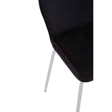 Tamzin Curved Black Chrome Finish Dining Chair