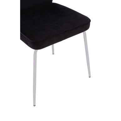 Tamzin Curved Black Chrome Finish Dining Chair